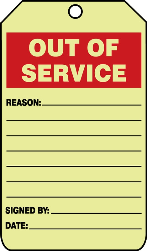 OUT OF SERVICE REASON: ___