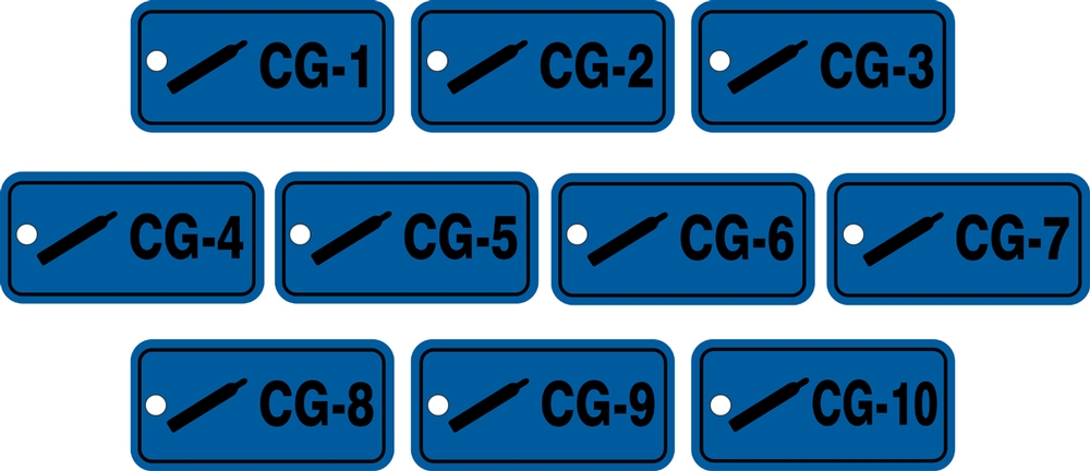 ID Tags, Legend: COMPRESSED GAS (1-10 SERIES)