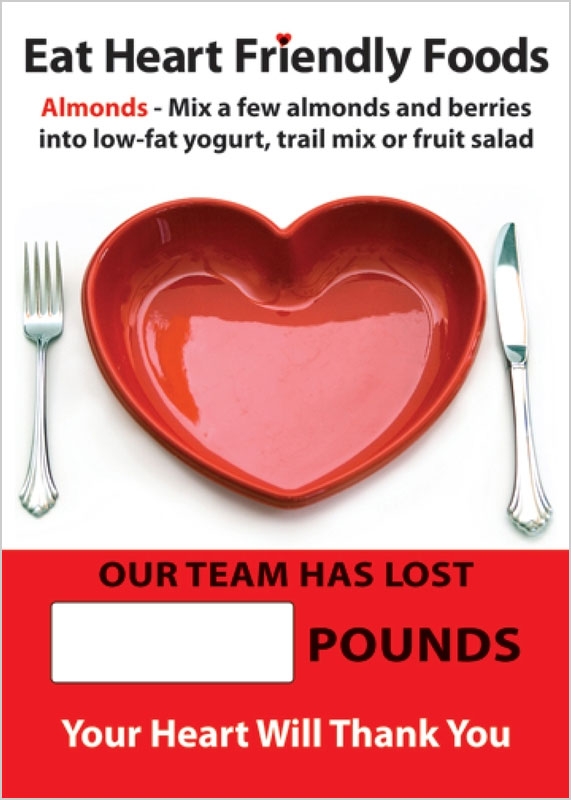 WorkHealthy Digi-Day® Magnetic Faces: Eat Heart Friendly Foods - Our Team Has Lost _ Pounds - Your Heart Will Thank You