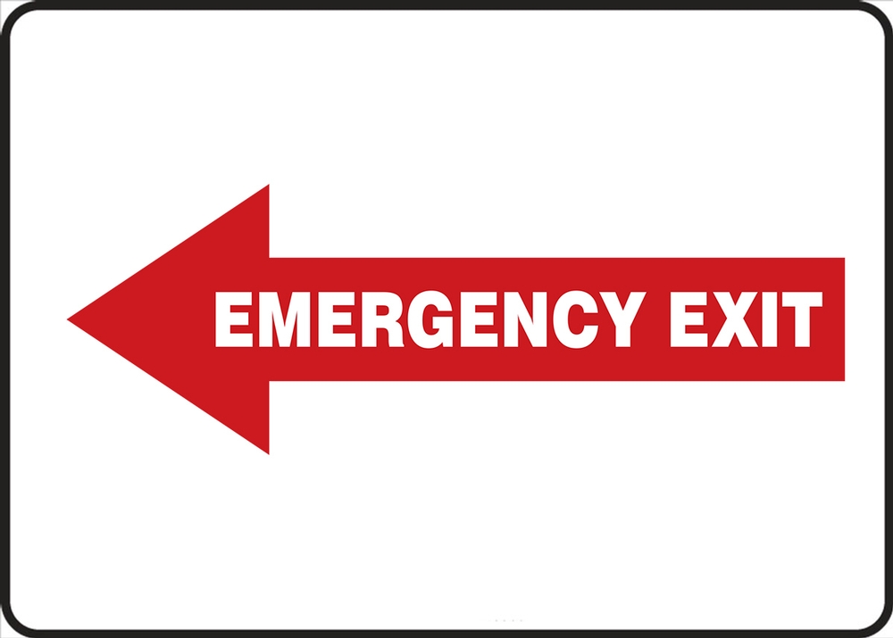 EMERGENCY EXIT (LEFT ARROW)