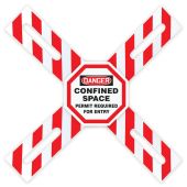 OSHA Danger Man-Way Cross™ Barrier: Confined Space - Permit Required For Entry
