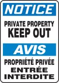 Bilingual OSHA Notice Safety Sign: Private Property Keep Out