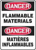 BILINGUAL FRENCH SIGN - FLAMMABLE