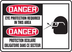 BILINGUAL FRENCH SIGN - EYE PROTECTION