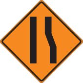 Roll-Up Construction Sign: Merge Left Lane (Symbol)