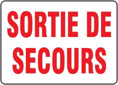 BILINGUAL FRENCH SIGN – FIRE EXIT