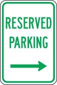 Traffic Sign: Reserved Parking (Right Arrow)