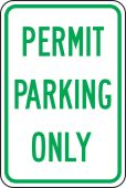 Traffic Sign: Permit Parking Only