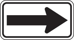 Direction Sign: One-Direction Large Arrow (White)