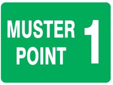 Fire & EmergencySafety Sign: Muster Point (numbered)