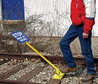 Foot-Operated Hinged RR Sign Holder