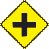 Intersection Warning Sign: Cross Road