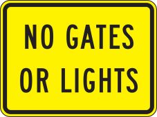 Rail Sign: No Gates Or Lights