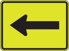 Fluorescent Yellow-Green Sign: Supplemental Arrow (Plaque)