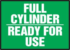 Chemical & Hazardous Material Label: Full Cylinder - Ready For Use