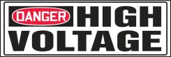 OSHA Danger Safety Label: High Voltage Rectangle