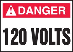 ANSI Danger Electrical Safety Label: 120 Volts