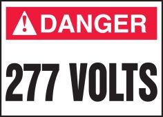 ANSI Danger Electrical Safety Label: 277 Volts