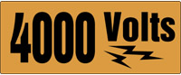 Safety Label: 4000 Volts