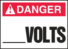 ANSI Danger Safety Label: Electrical - _____ Volts
