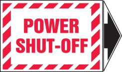 Safety Label: Power Shut-Off With Arrow