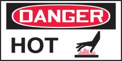 OSHA Danger Safety Label: HOT (Symbol)