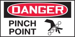 OSHA Danger Equipment Safety Label: Pinch Point