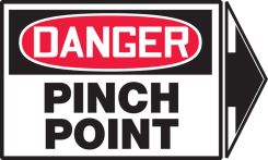 OSHA Danger Safety Label: Pinch Point (Right Arrow)