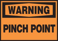 OSHA Warning Safety Label: Pinch Point