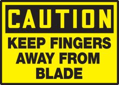 OSHA Caution Safety Label: Keep Fingers Away From Blade