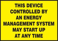 Safety Label: This Device Controlled By An Energy Management System - May Start Up At Any Time