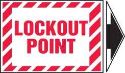 Lockout/Tagout Label: Lockout Point (With Arrow)