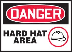 OSHA Danger Safety Label: Hard Hat Area