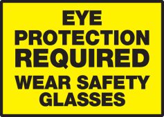 Safety Label: Eye Protection Required - Wear Safety Glasses