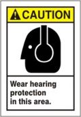ANSI Caution Safety Label: Wear Hearing Protection in this Area
