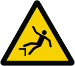 ISO Warning Safety Label: Step Off Hazard (2011)