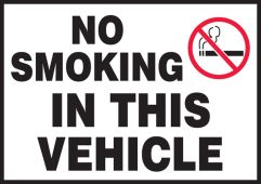Traffic Safety Label: No Smoking In This Vehicle