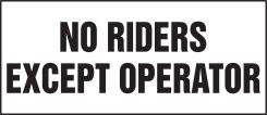 Safety Label: No Riders Except Operator