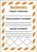 GHS Secondary Container Labels: Warning (Diamonds at bottom border)