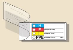Self-Laminating HMCIS Safety Labels