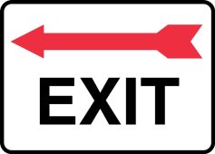 Safety Sign: Exit (Left Arrow Above)