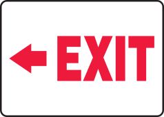 Safety Sign: Exit (Left Arrow)