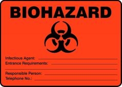 Biohazard Safety Sign: Infectious Agent - Entrance Requirements