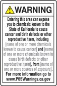 Semi-Custom Prop 65 Environmental Exposure Safety Sign: Cancer And Reproductive Harm