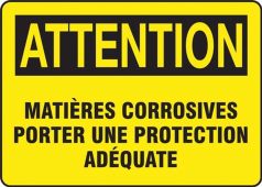 BILINGUAL FRENCH SIGN – CHEMICAL