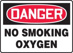 OSHA Danger Safety Sign: No Smoking - Oxygen