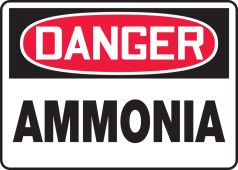 OSHA Danger Safety Sign: Ammonia