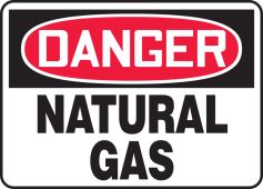 OSHA Danger Safety Sign: Natural Gas