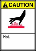 ANSI Caution Safety Sign: Hot