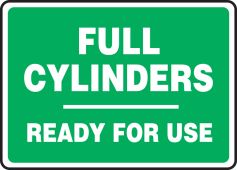 Safety Sign: Full Cylinders Ready For Use
